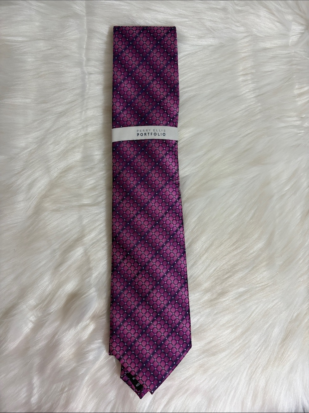 NWT Perry Ellis Portfolio Purple Patterned Tie